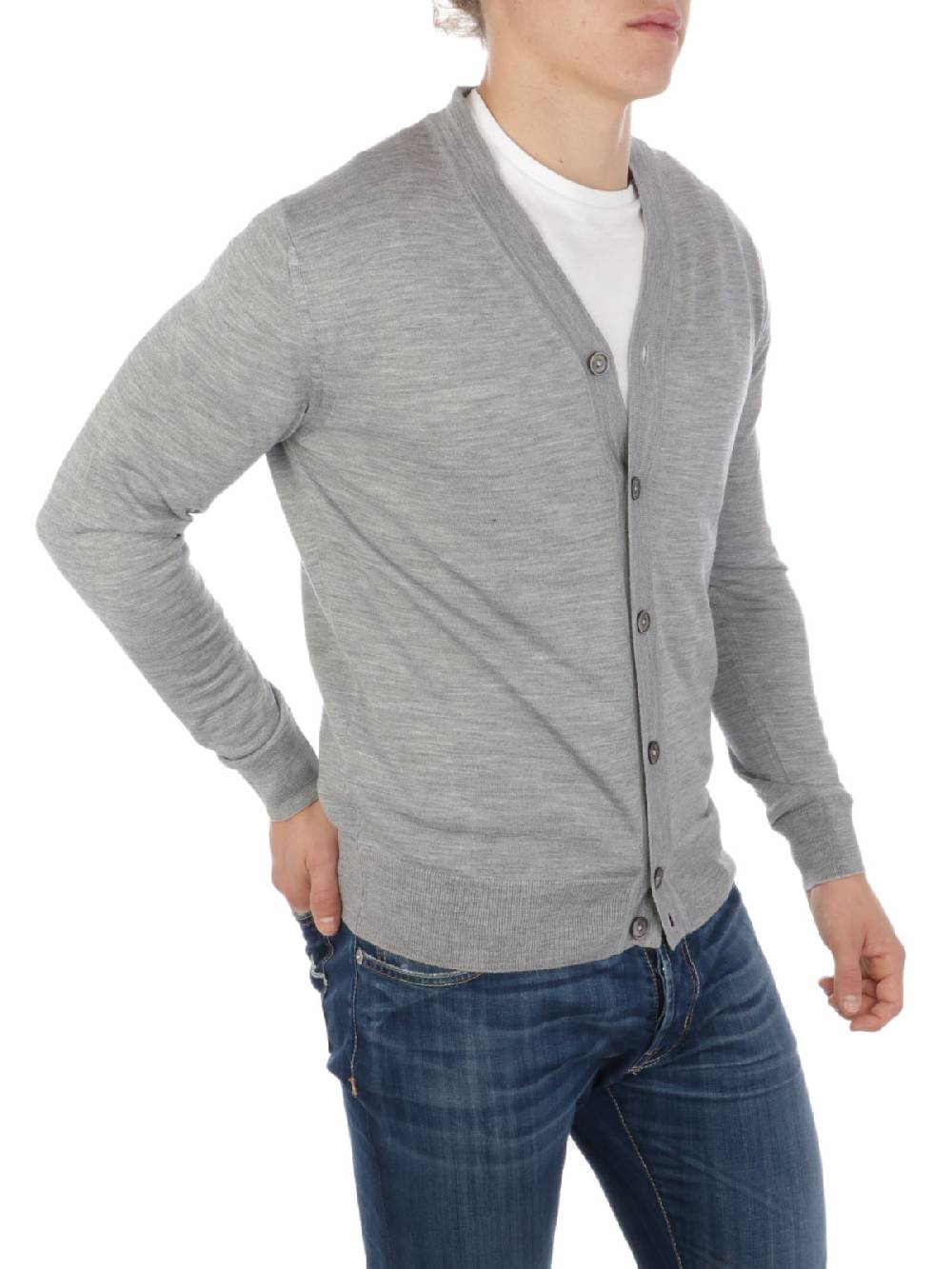 ELEVENTY Cardigan Uomo in Lana e Seta