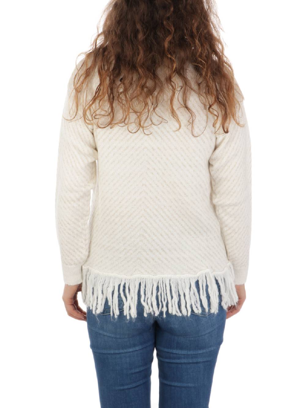 GIOROGA Dolcevita Donna Spigato Con Frange