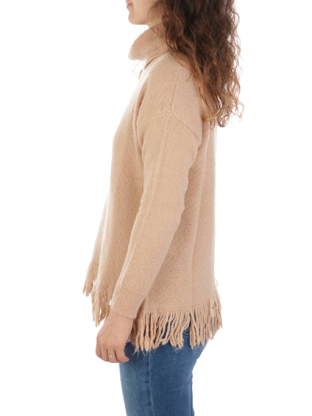 GIOROGA Dolcevita Donna Spigato Con Frange