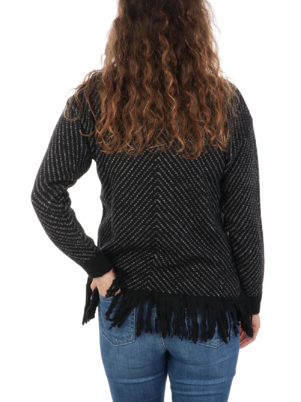 GIOROGA Dolcevita Donna Spigato Con Frange