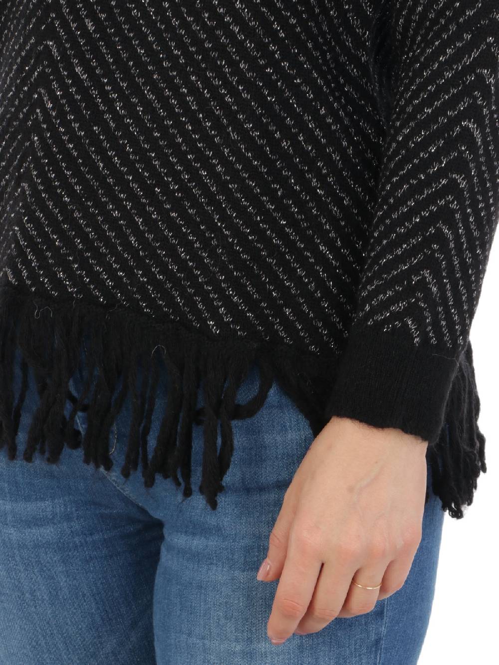 GIOROGA Dolcevita Donna Spigato Con Frange