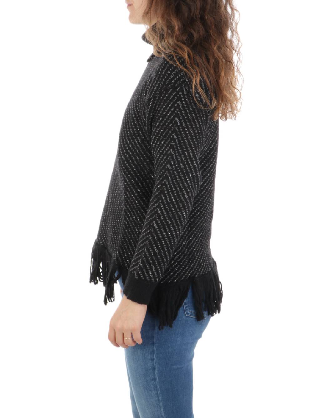 GIOROGA Dolcevita Donna Spigato Con Frange