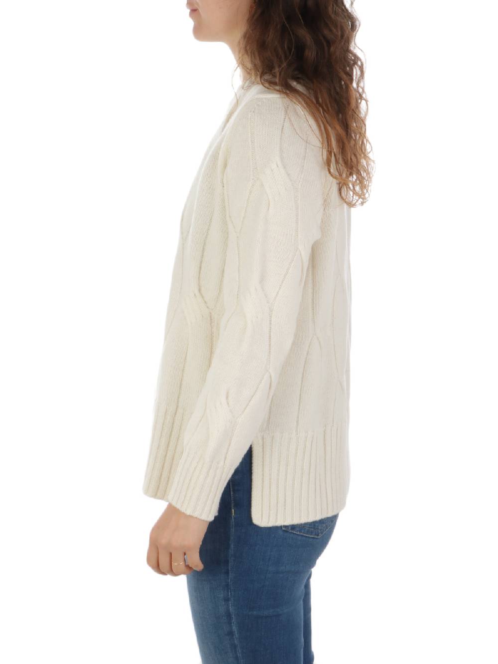 KANGRA Maglia Donna in Lana e Cashmere a Treccia