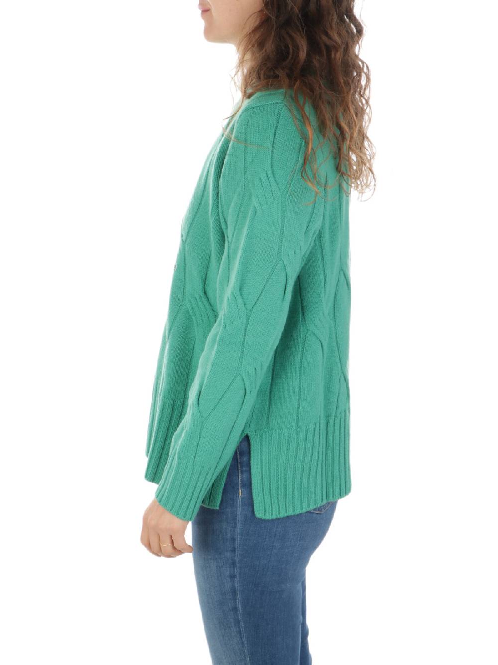 KANGRA Maglia Donna in Lana e Cashmere a Treccia