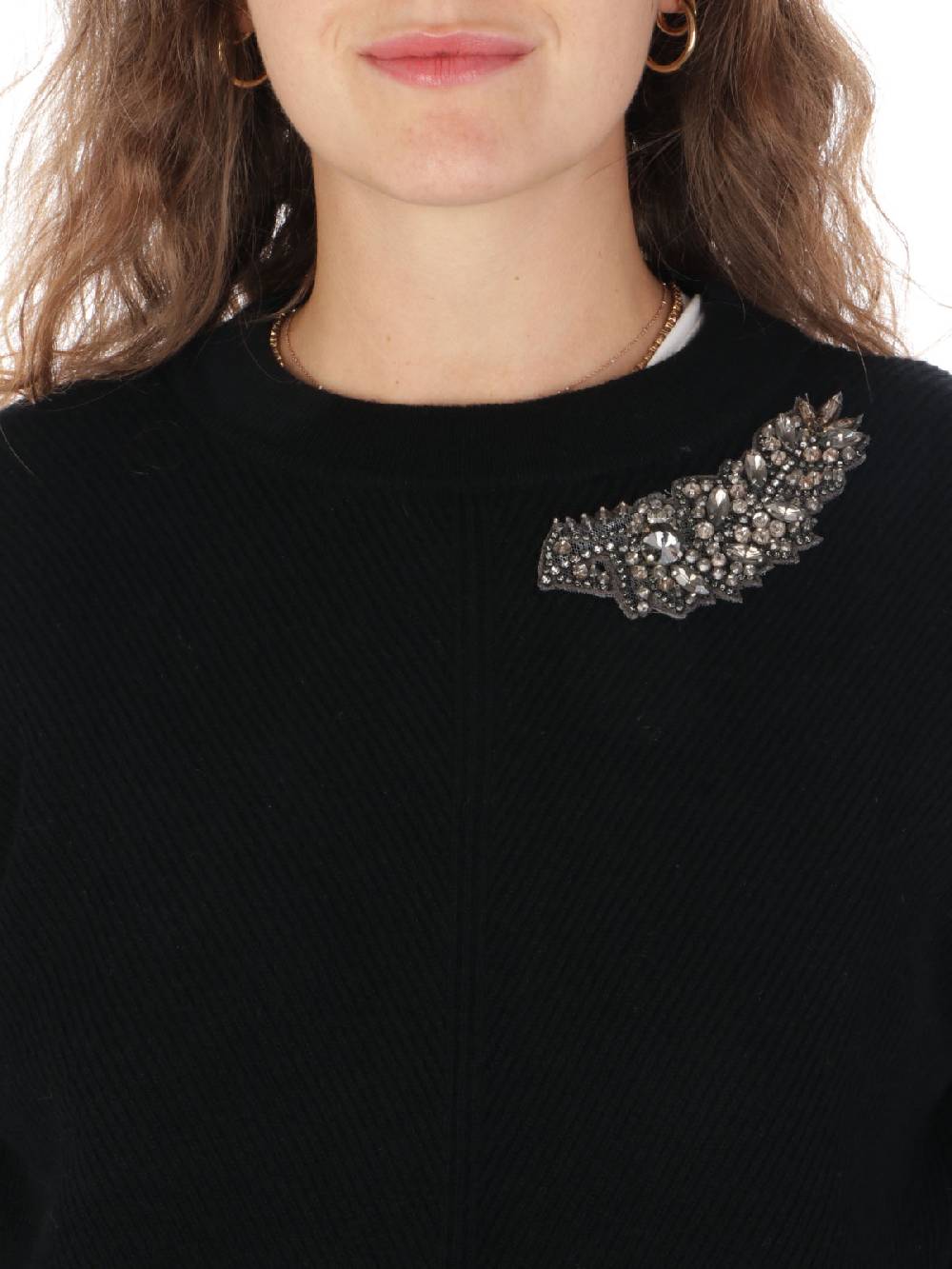 QUILISIA Maglia Donna In Lana E Cashmere Con Ricamo