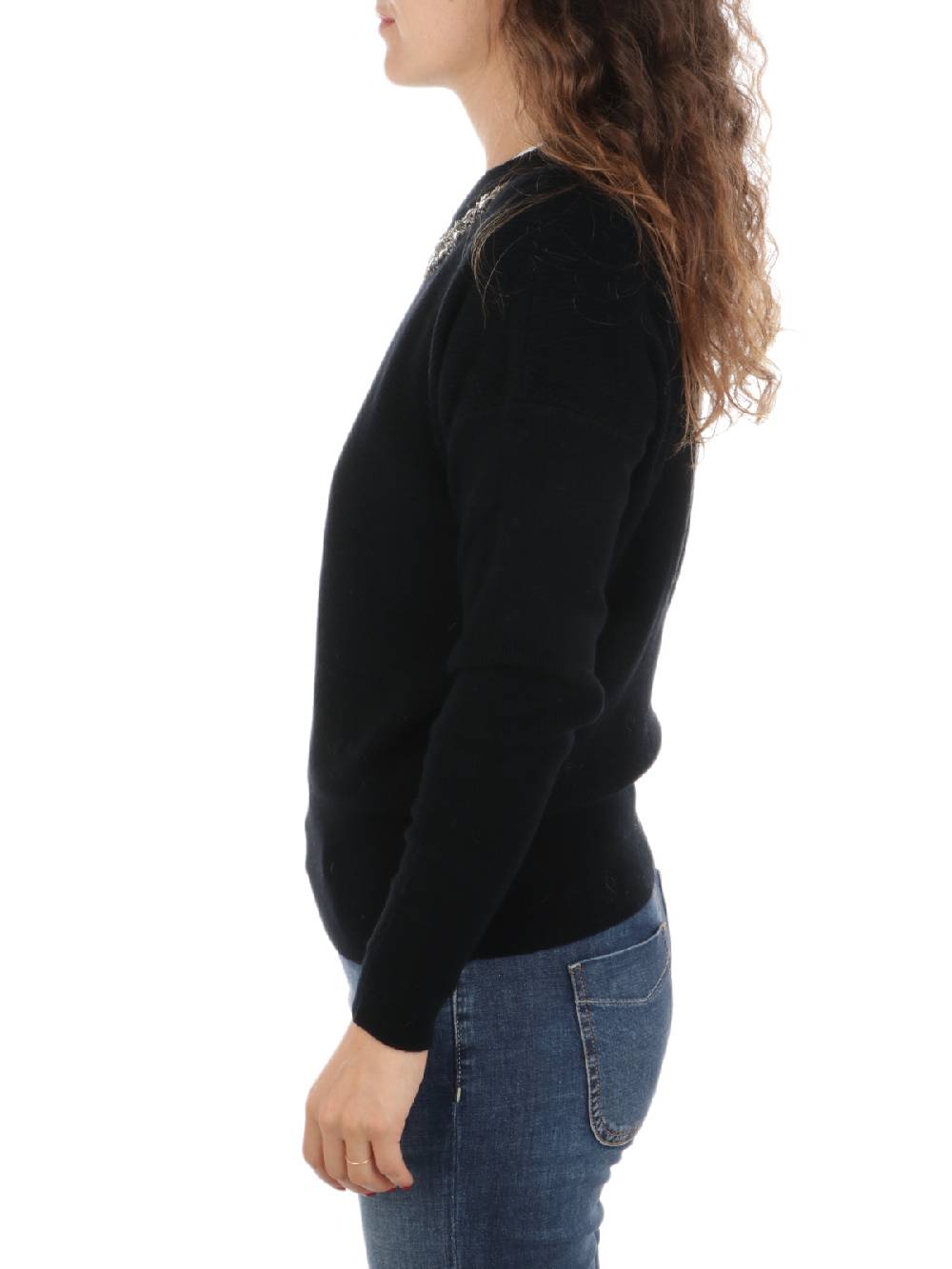 QUILISIA Maglia Donna in Lana e Cashmere con Ricamo