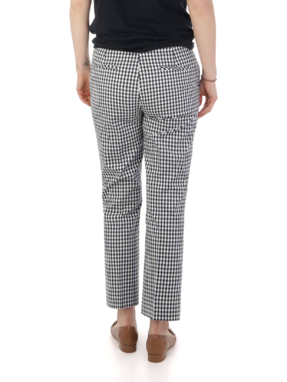 VIA MASINI 80 Pantaloni Trombetta Donna A Quadretti