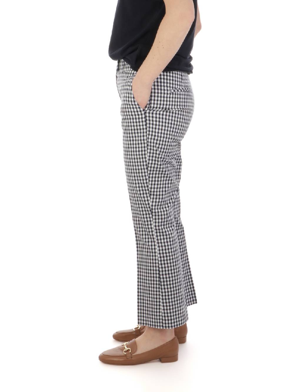 VIA MASINI 80 Pantaloni Trombetta Donna a Quadretti