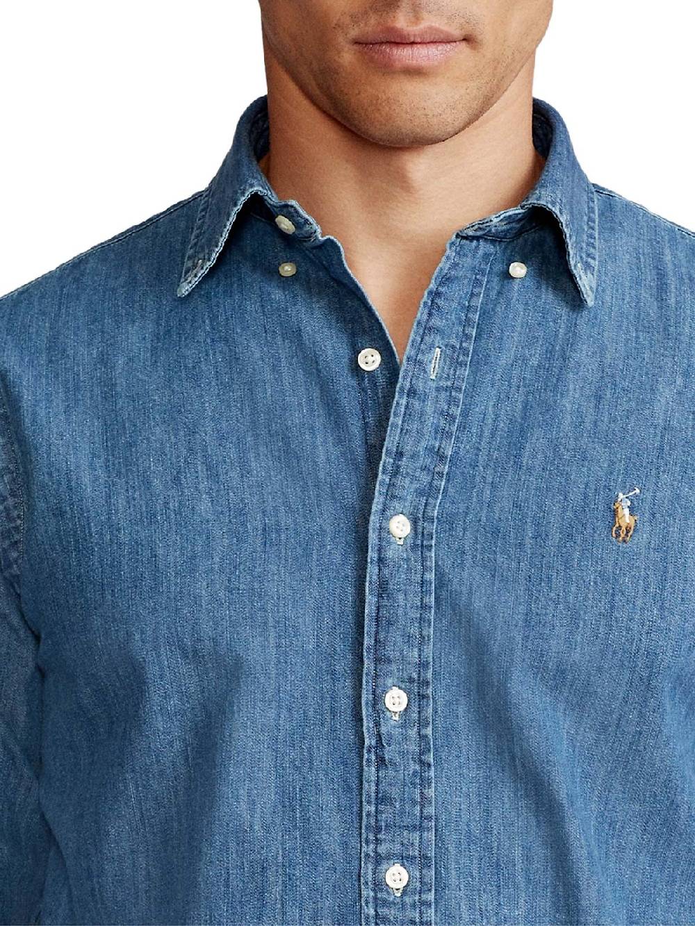 POLO RALPH LAUREN Camicia Uomo In Denim Custom Fit