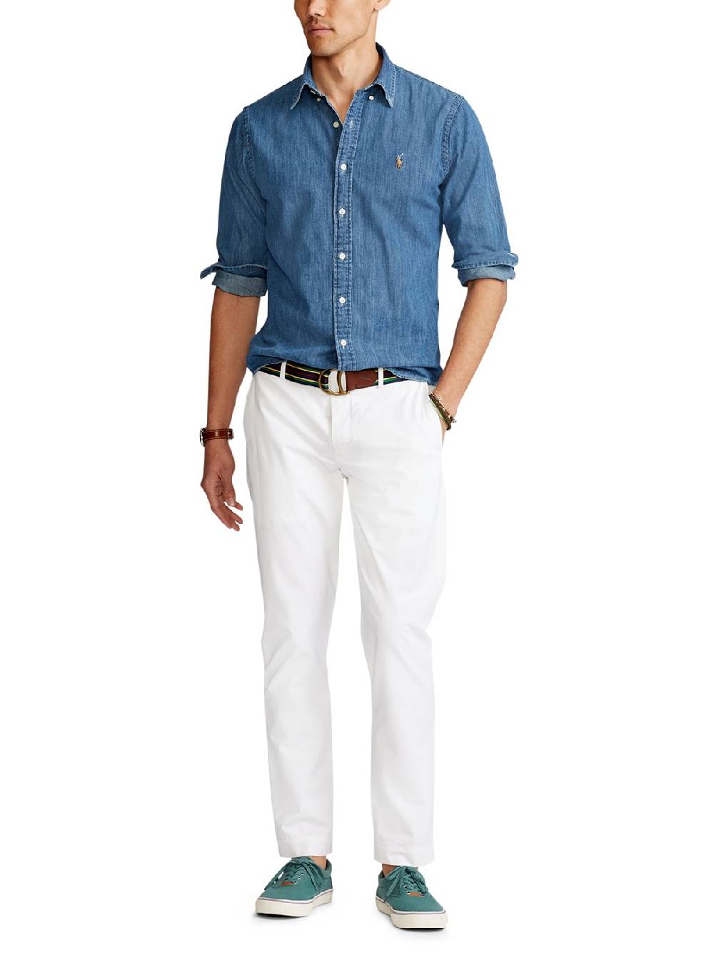 POLO RALPH LAUREN Camicia Uomo In Denim Custom Fit