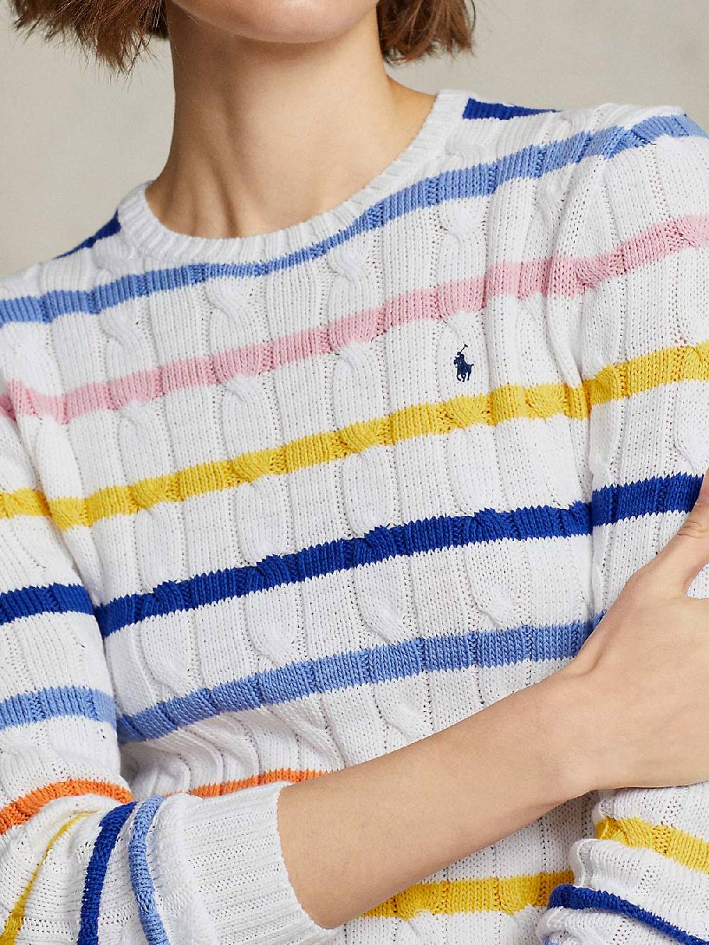 POLO RALPH LAUREN Pullover Donna Treccia A Righe