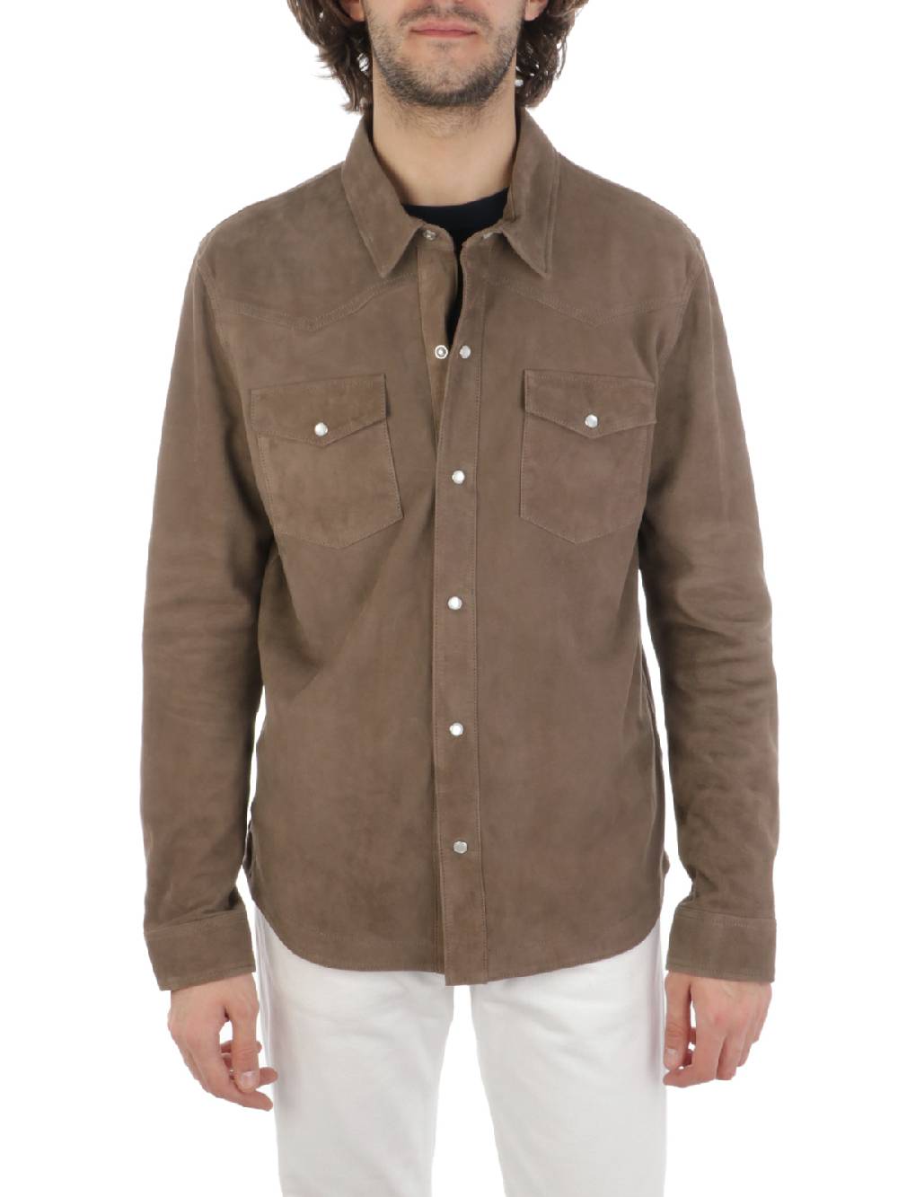 PROLEATHER Giacca Camicia Uomo In Suede