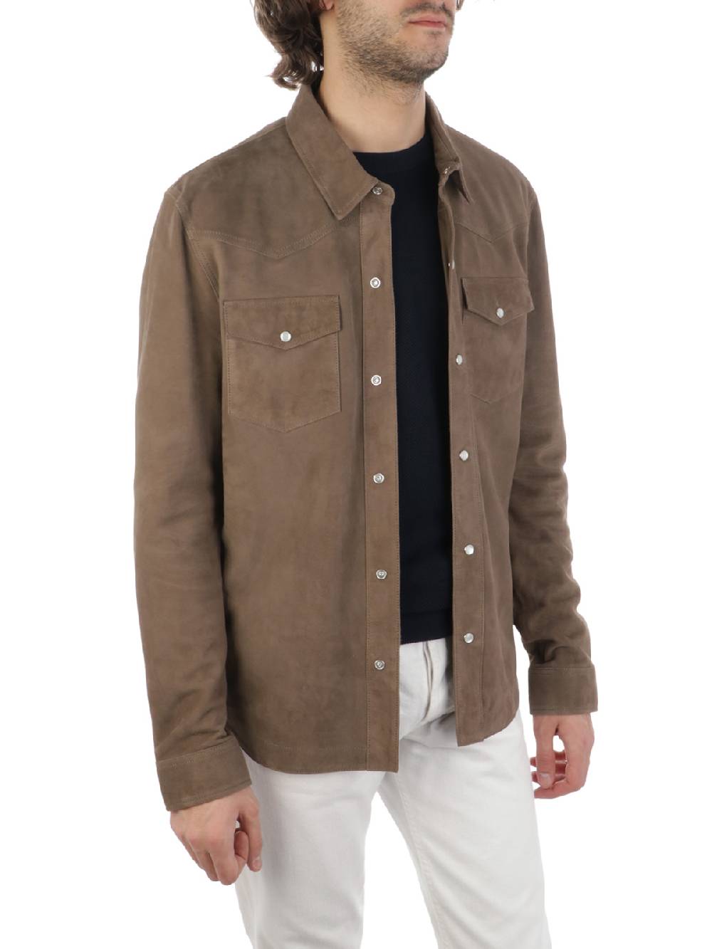 PROLEATHER Giacca Camicia Uomo in Suede
