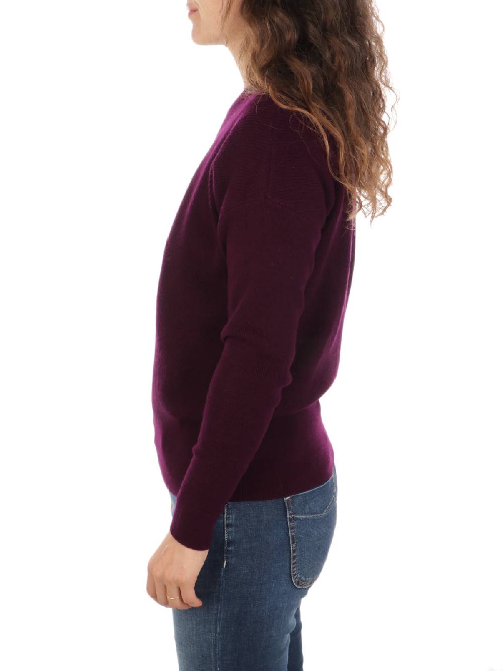 QUILISIA Maglia Donna a Coste in Lana e Cashmere