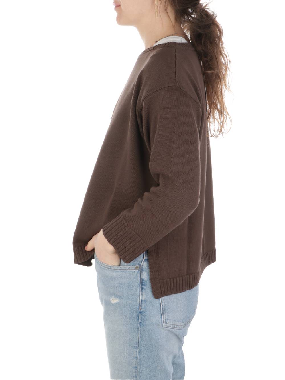 ROSSOPURO Maglia Donna Over In Cotone