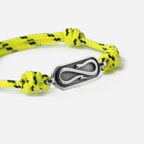 Propaganda Bracciale In Corda Gialla Con Targa Propaganda W/ Nove25 In Argento