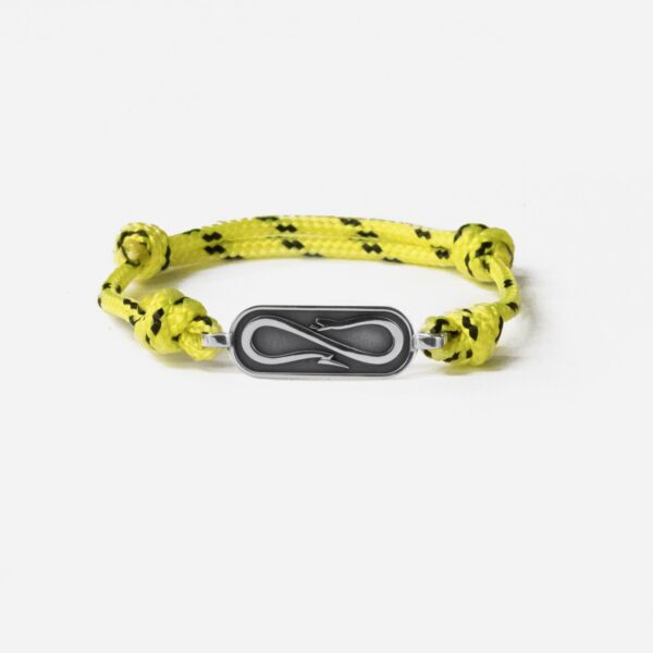 Propaganda Bracciale in Corda Gialla con Targa Propaganda W/ Nove25 In Argento