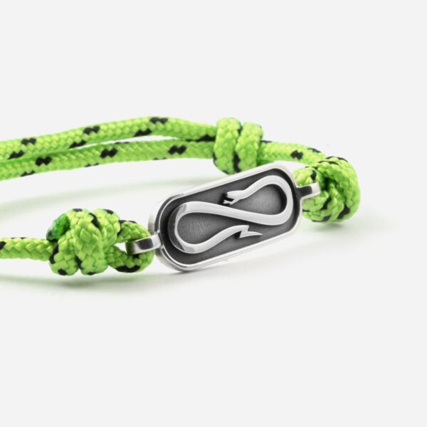 Propaganda Bracciale In Corda Verde Con Targa Propaganda W/ Nove25 In Argento