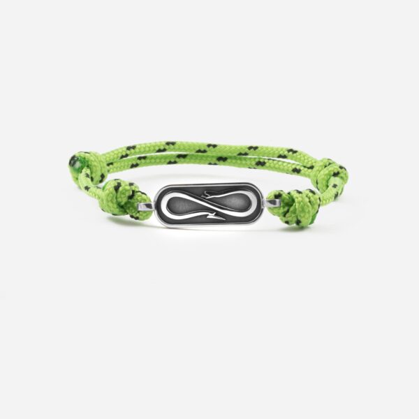 Propaganda Bracciale in Corda Verde con Targa Propaganda W/ Nove25 In Argento