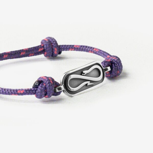 Propaganda Bracciale In Corda Viola Con Targa Propaganda W/ Nove25 In Argento