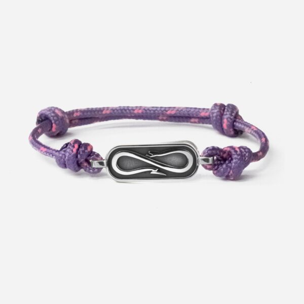 Propaganda Bracciale in Corda Viola con Targa Propaganda W/ Nove25 In Argento