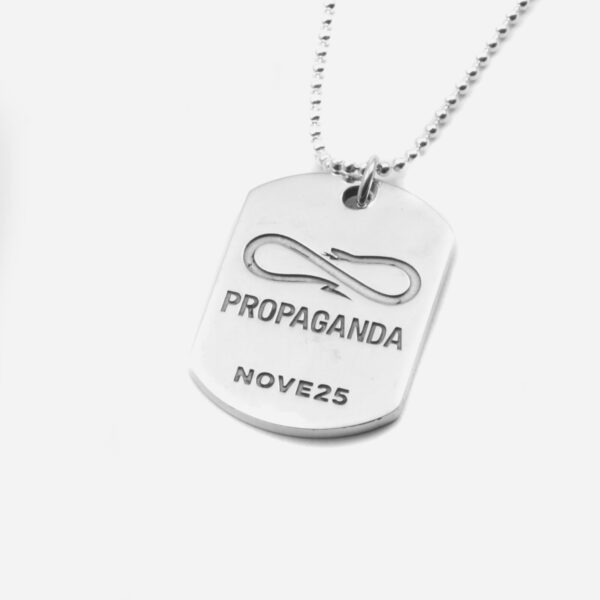 Propaganda Collana Con Ciondolo Piastra Militare Propaganda W/ Nove25 In Argento