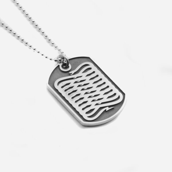 Propaganda Collana Con Ciondolo Piastra Militare Propaganda W/ Nove25 In Argento