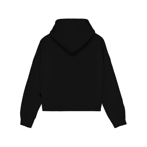 Propaganda Logo Embrodery Woman Crop Top Hoodie – Black