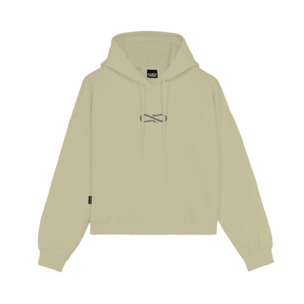 Propaganda Logo Embrodery Woman Crop Top Hoodie – Gravel