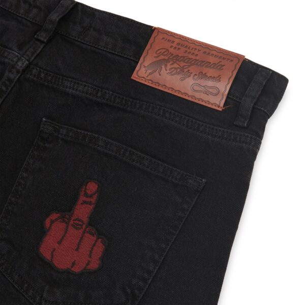 Propaganda Denim Baseball Shorts – Black
