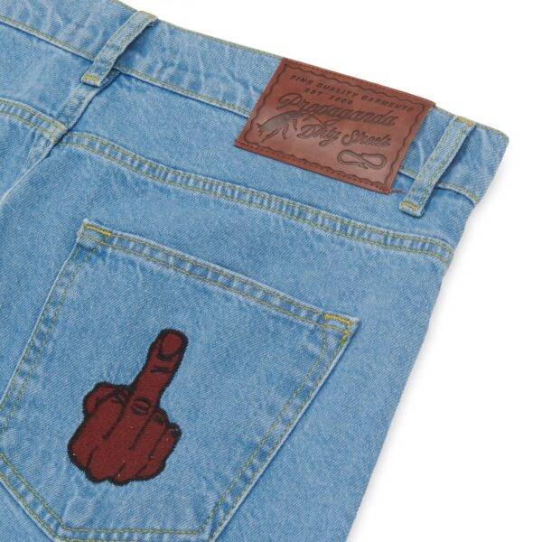 Propaganda Denim Baseball Shorts – Blue