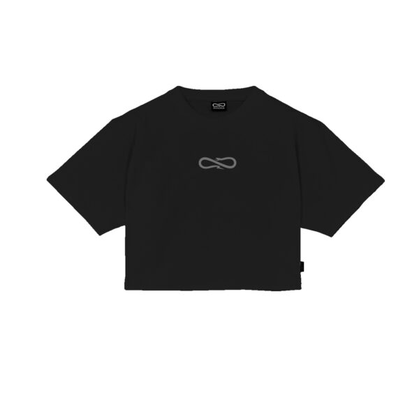 Propaganda Logo Embrodery Woman Crop Top Tee – Black