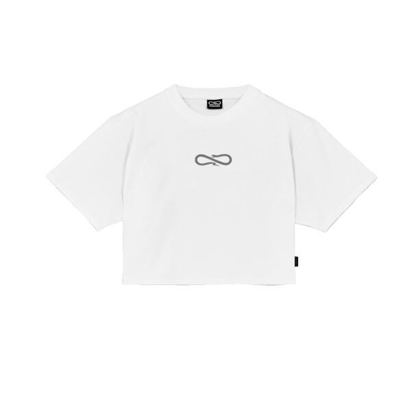 Propaganda Logo Embrodery Woman Crop Top Tee – White