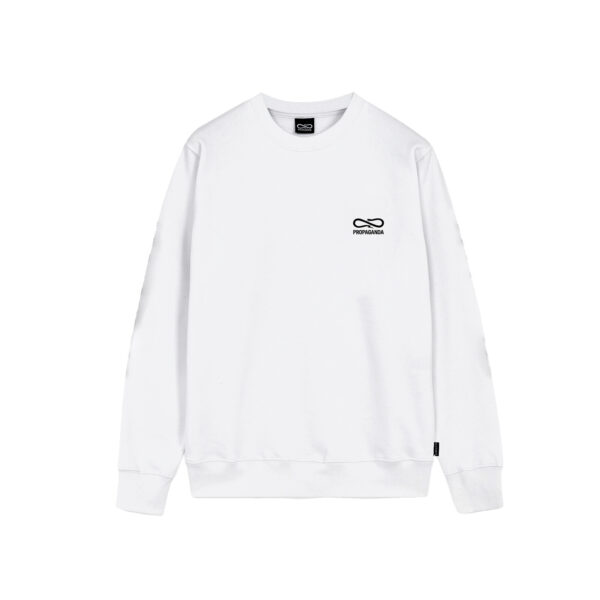 Propaganda Logo Embroidery Crewneck – White