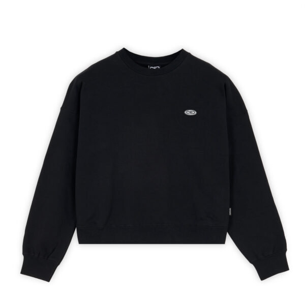 Propaganda Logo Oval Woman Crewneck – Black