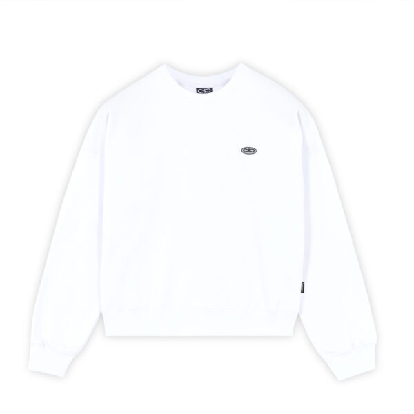 Propaganda Logo Oval Woman Crewneck – White