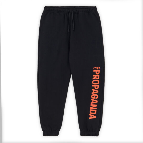 Propaganda Logo Vertical Sweat Pants – Black
