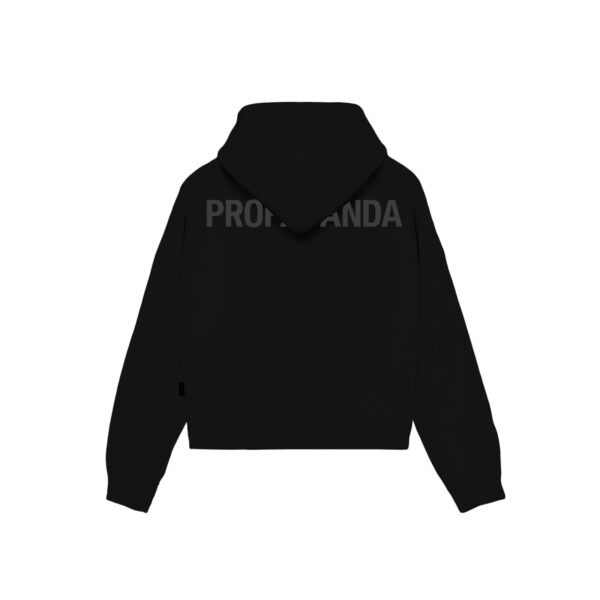 Propaganda Logo Woman Crop Top Hoodie – Black