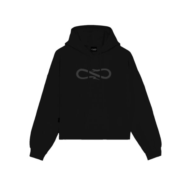 Propaganda Logo Woman Crop Top Hoodie – Black