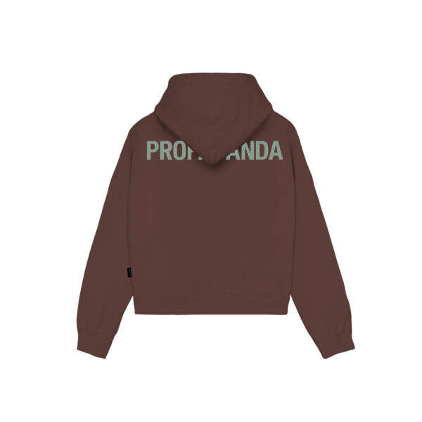 Propaganda Logo Woman Crop Top Hoodie – Mink