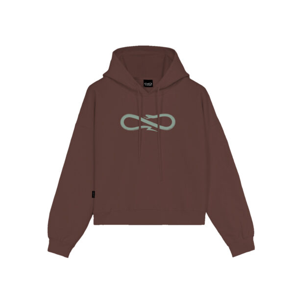 Propaganda Logo Woman Crop Top Hoodie – Mink