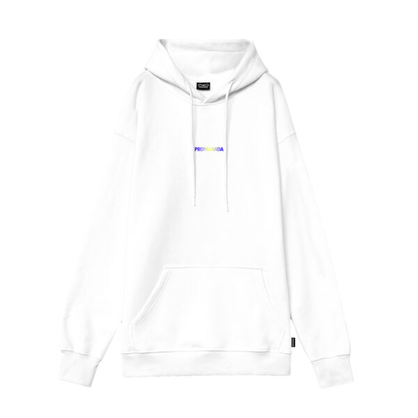 Propaganda Ribs Gradient Hoodie – White