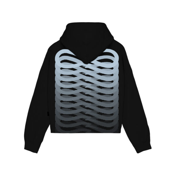 Propaganda Ribs Woman Crop Top Hoodie – Black