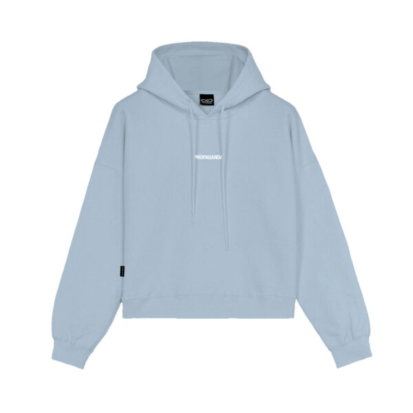 Propaganda Ribs Woman Crop Top Hoodie – Sky