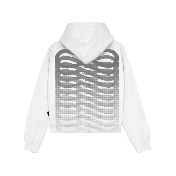 Propaganda Ribs Woman Crop Top Hoodie – White