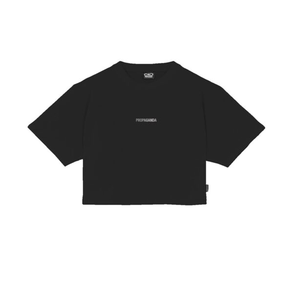 Propaganda Silver Leaf Ribs Croptop Tee – Black