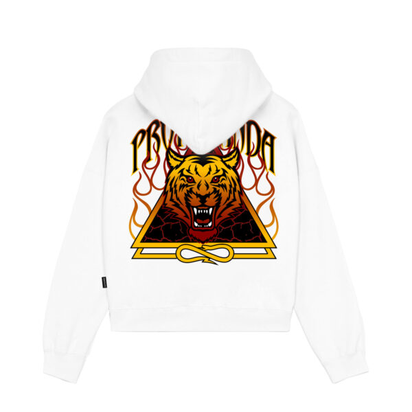 Propaganda Triangle Bengala Hoodie Crop Top – White