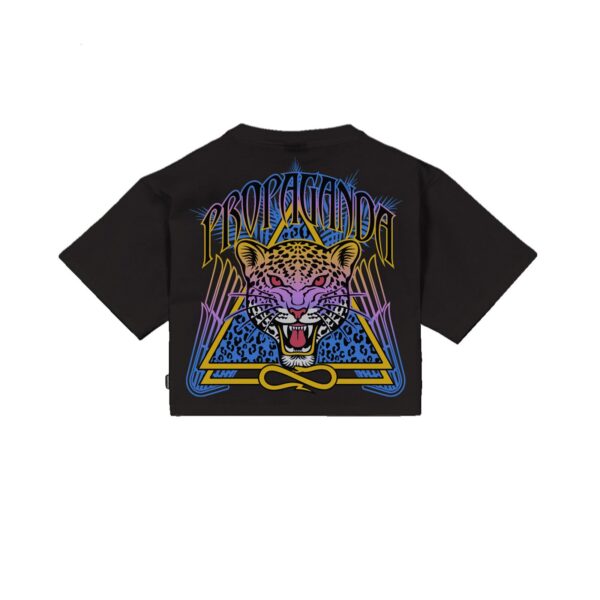 Propaganda Triangle Jaguar Croptop Tee – Black