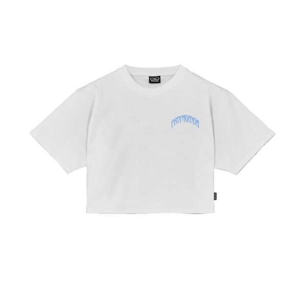 Propaganda Triangle Jaguar Croptop Tee – White