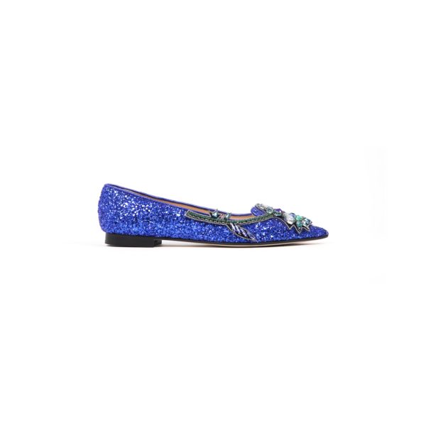 Prosperine Ballerina da Donna in Glitter con Ricamo